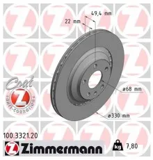 Гальмівний диск ZIMMERMANN 100.3321.20