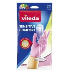 Рукавички господарські Vileda Sensitive ComfortPlus латексні для делікатних робіт S 1 пара (4003790006876)