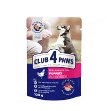 Влажный корм для собак Club 4 Paws для щенков с курицей в желе 100 г (4820083908897)