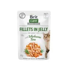 Вологий корм для кішок Brit Care Cat pouch 85 г (з тунцем у желе) (8595602540556)