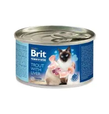 Паштет для котів Brit Premium by Nature Cat з фореллю та печінкою 200 г (8595602545032)