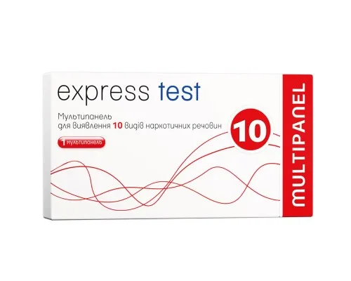 Тест на наркотики Express Test Мультипанель для визначення 10 видів наркотичних речовин (7640162323574)