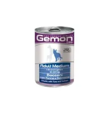 Консерви для собак Gemon Dog Wet Medium Adult шматочки з тунцем та лососем 415 г (8009470387880)
