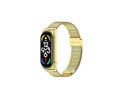 Ремінець до фітнес браслета BeCover Metal для Xiaomi Mi Smart Band 7 Gold (707495)