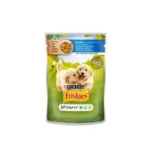 Вологий корм для собак Purina Friskies Junior з куркою та морквою у підливці 100 г (7613035800861)