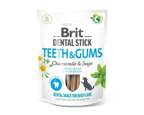 Лакомство для собак Brit Dental Stick Teeth&Gums ромашка и шалфей 251 г (8595602564354)