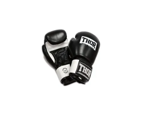 Боксерські рукавички Thor Sparring Шкіра 14oz Чорно-білі (558(Leather) BLK/WH 14 oz.)