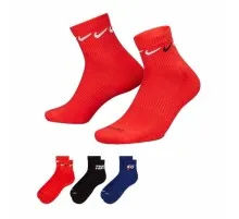 Шкарпетки Nike U NK EVERYDAY PLUS CUSH ANKLE DH3827-905 34-38 3 пари Чорний/Синій/Червоний (196147075251)