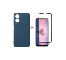 Чохол до мобільного телефона Dengos Kit for OPPO A17 case + glass (Blue) (DG-KM-01)