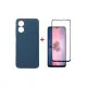 Чехол для мобильного телефона Dengos Kit for OPPO A17 case + glass (Blue) (DG-KM-01)