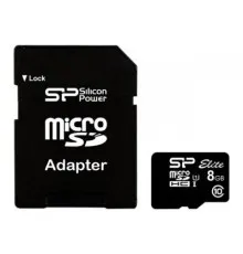 Карта памяти Silicon Power 8Gb microSDHC class 10 (SP008GBSTHBU1V10SP)