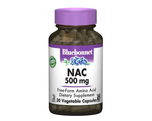 Витаминно-минеральный комплекс Bluebonnet Nutrition NAC (N-Ацетил-L-Цистеин) 500мг, 30 гелевых капсул (BLB0062)