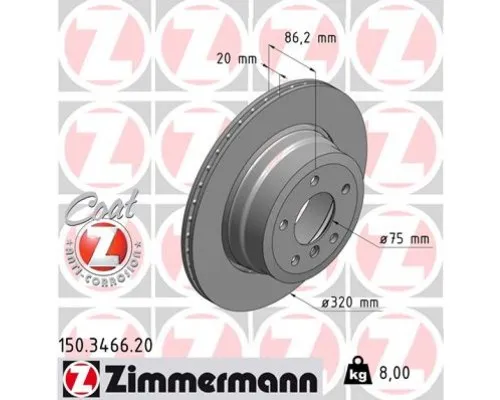 Гальмівний диск ZIMMERMANN 150.3466.20