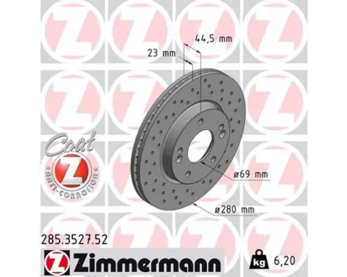 Гальмівний диск ZIMMERMANN 285.3527.52
