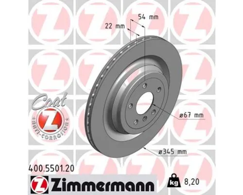 Тормозной диск ZIMMERMANN 400.5501.20