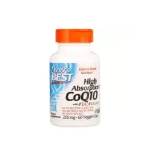 Антиоксидант Doctor's Best Коензим Q10 Високої абсорбацию 200мг, BioPerine, 60 гелевих (DRB-00111)