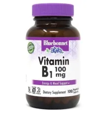 Вітамін Bluebonnet Nutrition Вітамін B1 100 мг, Vitamin B1, 100 вегетаріанських капсул (BLB0425)
