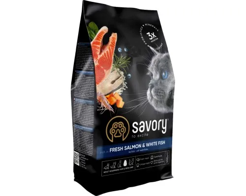 Сухой корм для кошек Savory Adult Cat Gourmand Fresh Salmon and White Fish 400 г (4820232630013)