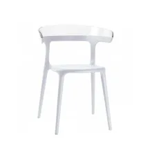 Кухонний стілець PAPATYA luna біле, верх прозоро-чистий (2332)