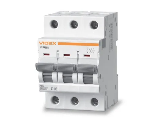 Автоматический выключатель Videx RS6 RESIST 3п 16А 6кА С (VF-RS6-AV3C16)