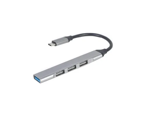 Концентратор Gembird USB-C 4 ports (1xUSB3.1+3xUSB2.0) metal silver (UHB-CM-U3P1U2P3-02)