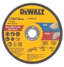 Круг отрезной DeWALT нержавеющая сталь/листовой металл, 76х1,6х9,5 мм. 3 шт. (DT20592)
