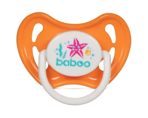 Пустышка Baboo Sea Life силиконовая, 6+ мес (оранжевая) (5-028)