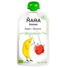 Дитяче пюре Mama knows Органічне Яблуко та Банан 90 г (4820016254558)