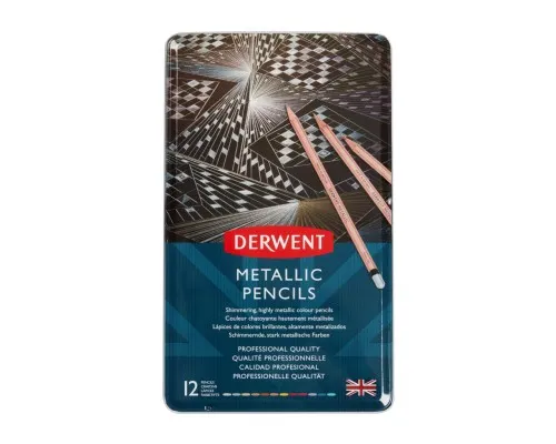 Олівці кольорові Derwent Metallic, 12 кольорів (5028252598590)