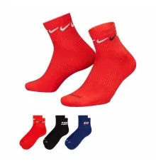Шкарпетки Nike U NK EVERYDAY PLUS CUSH ANKLE DH3827-905 38-42 3 пари Чорний/Синій/Червоний (196147075268)