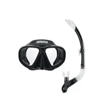 Набор для плавания Arena Premium Snorkeling Set JR 002019-505 маска і трубка чорний Діт OSFM (3468336174371)