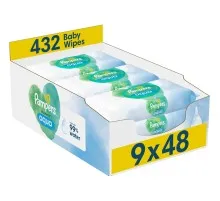 Детские влажные салфетки Pampers Harmonie Aqua 9 пачек х 48 шт (8006540811245)