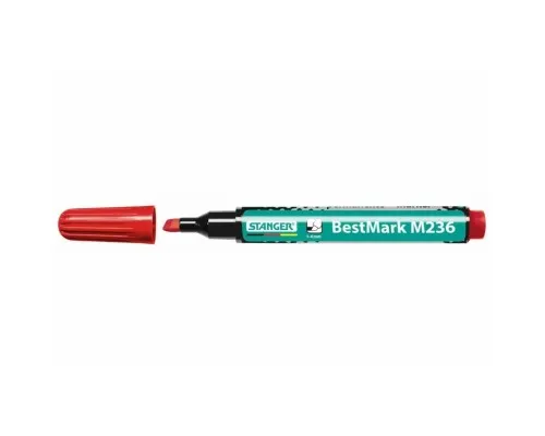 Маркер Stanger Permanent водостойкий клин. наконечник красный 1-4 мм (712006)