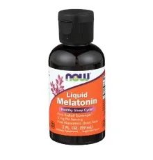 Амінокислота Now Foods Мелатонін рідкий, Liquid Melatonin, 2 рідких унції (59 мл) (NOW-03261)