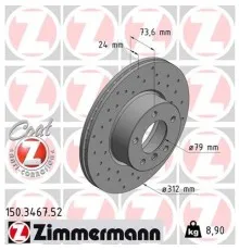 Тормозной диск ZIMMERMANN 150.3467.52