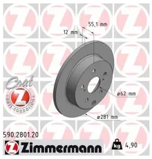 Гальмівний диск ZIMMERMANN 590.2801.20