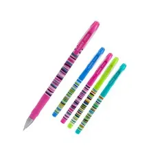 Ручка шариковая Axent Stripes 0,5 мм синяя mix 4 дизайна (AB1049-10-A)