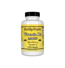 Витамин Healthy Origins Витамин D3, Vitamin D3, 5000 IU, 120 капсул (HO15334)