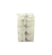 Елочная игрушка Jumi 12шт, 4 см, пластик, белый с блестками (5900410840348)