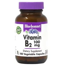 Вітамін Bluebonnet Nutrition Вітамін B2 100 мг, Vitamin B2, 100 вегетаріанських капсул (BLB0426)