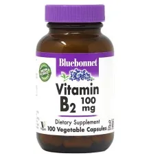 Витамин Bluebonnet Nutrition Витамин B2 100 мг, Vitamin B2, 100 вегетарианских капсул (BLB0426)