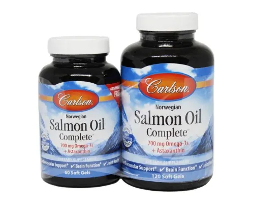 Жирные кислоты Carlson Лососевый Жир, Salmon Oil Complete, 120+60 желатиновых капс (CAR-18340)