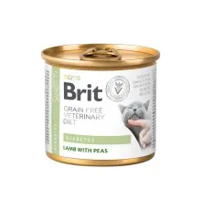 Консервы для кошек Brit GF VetDiets Cat Cans Diabetes с ягненком и горохом 200 г (8595602549832)