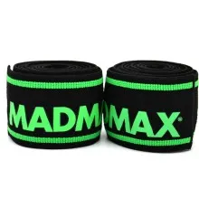 Бинт для спорту MadMax MFA-299 для колін Non slide slip knee wraps 2.0m Black/Green (MFA-299-U)