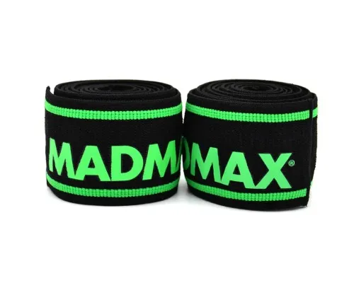 Бинт для спорту MadMax MFA-299 для колін Non slide slip knee wraps 2.0m Black/Green (MFA-299-U)