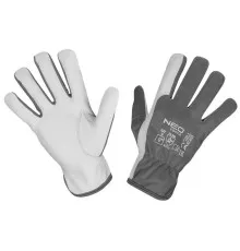 Захисні рукавички Neo Tools козяча шкіра, р.8, сіро-білий (97-656-8)