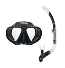 Набір для плавання Arena Premium Snorkeling Set 002018-505 маска і трубка чорний Уні OSFM (3468336174364)
