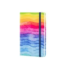 Книга записная Optima А5 Rainbow, твердая обложка текстиль, резинка, блок клетка (O27190-04)