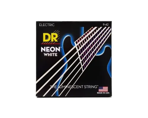 Струни для гітари DR Strings NEON White Electric - Light (09-42) (NWE-9)