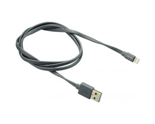 Дата кабель USB 2.0 AM to Lightning 1.0m MFI flat Dark gray Canyon (CNS-MFIC2DG)